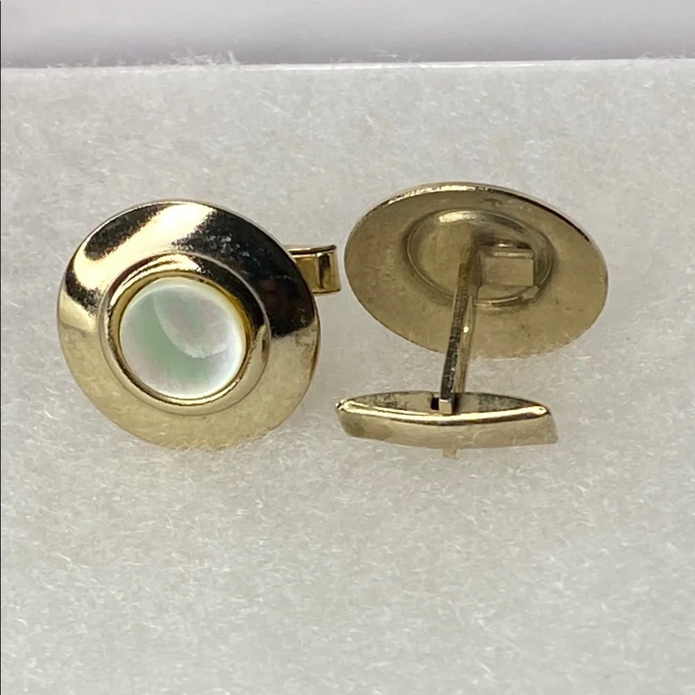 Gold & mother Pearl center Cufflinks